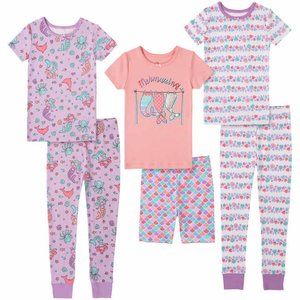Kids Headquarters Kids' 6-piece Cotton Pajama Set Mermaid